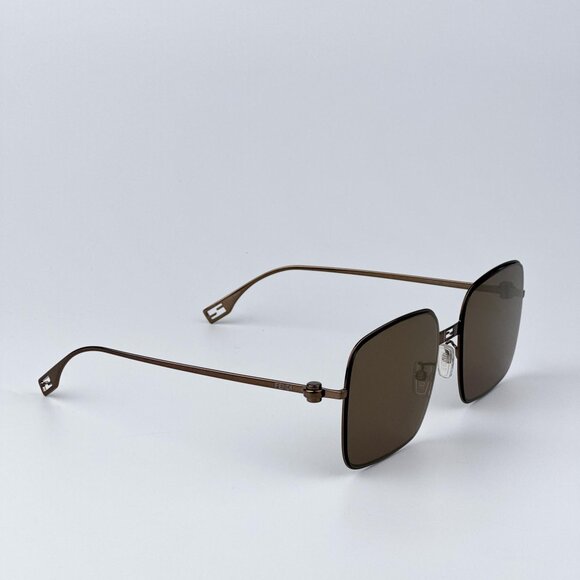 Fendi BAGUETTE  FE40123U 45G Women BRAND NEW Sunglasses Square Metal Pink Brown main image 4